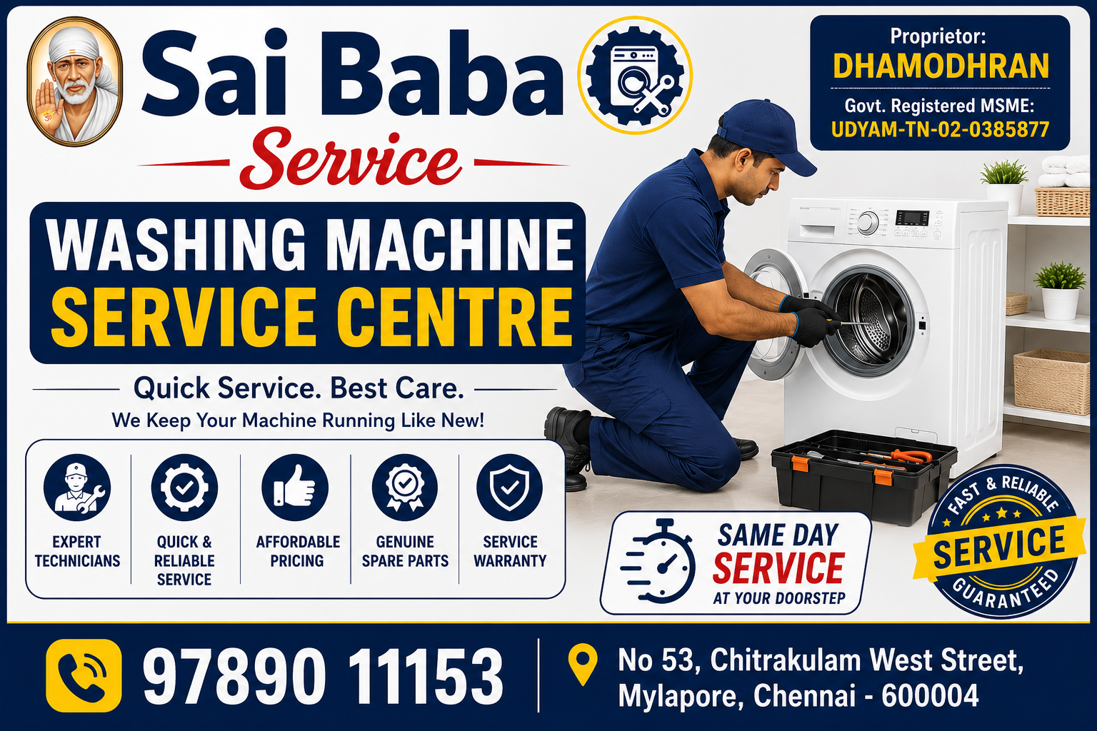 Washing Machine Service Centre in Mylapore